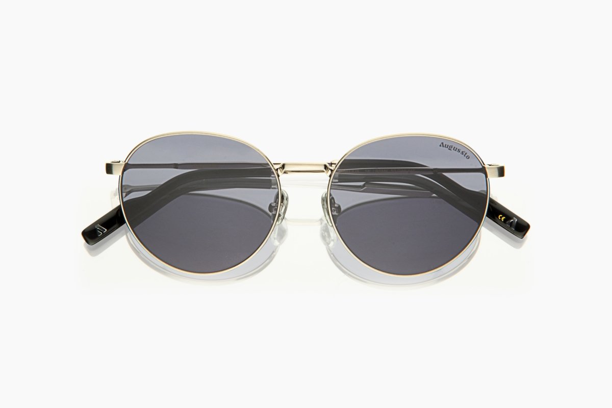 Augussto Aurelius Argent ⁄ Glacier | Silver Round Sunglasses - Augussto