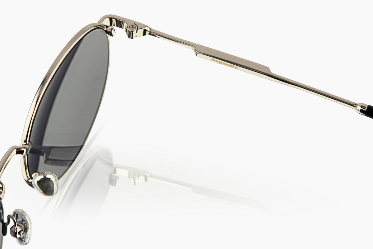 Augussto Aurelius Argent ⁄ Glacier | Silver Round Sunglasses - Augussto
