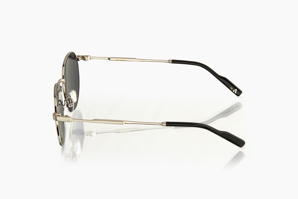 Augussto Aurelius Argent ⁄ Glacier | Silver Round Sunglasses - Augussto
