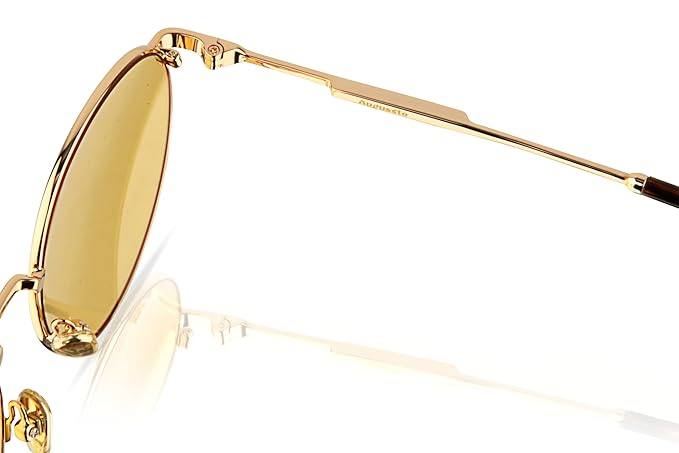 Augussto Aurelius Aurum ⁄ Sunburst | Gold Round Sunglasses - Augussto
