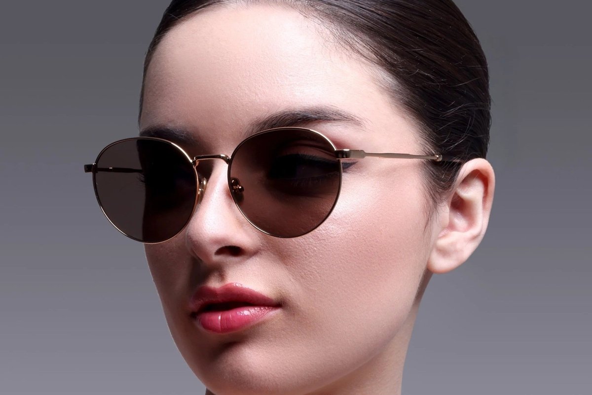 Augussto Aurelius Aurum ⁄ Umber | Gold Round Sunglasses - Augussto