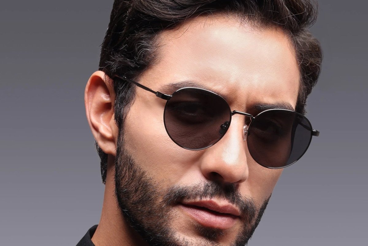 Augussto Aurelius Gunmetal ⁄ Vapor | Matte Gunmetal Round Sunglasses - Augussto