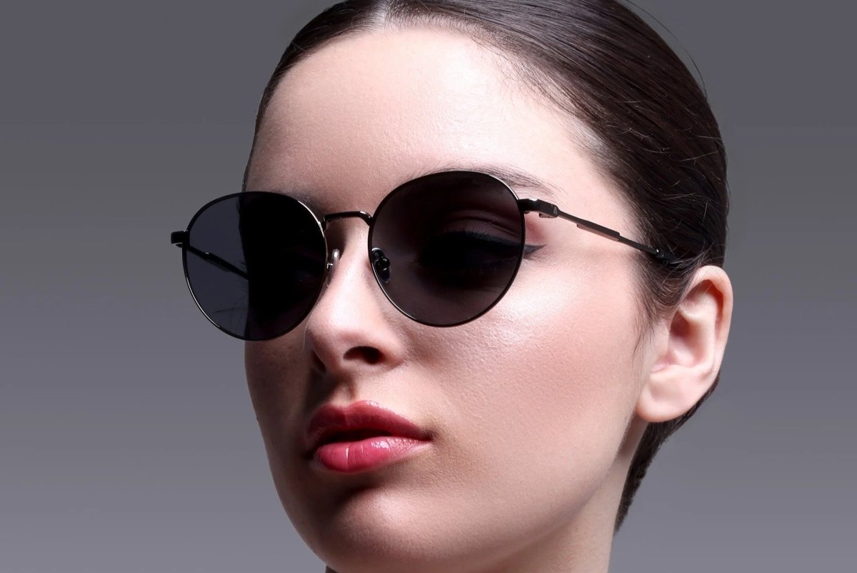 Augussto Aurelius Gunmetal ⁄ Vapor | Matte Gunmetal Round Sunglasses - Augussto