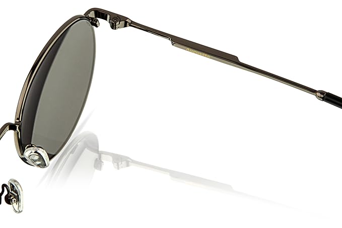Augussto Aurelius Gunmetal ⁄ Vapor | Matte Gunmetal Round Sunglasses - Augussto