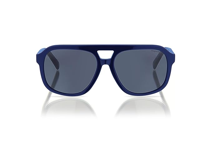 Augussto Caesar Navy ⁄ Ashen Grey| Deep - Blue Square Sunglasses - Augussto