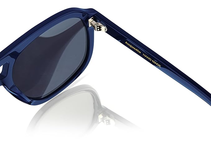 Augussto Caesar Navy ⁄ Ashen Grey| Deep - Blue Square Sunglasses - Augussto