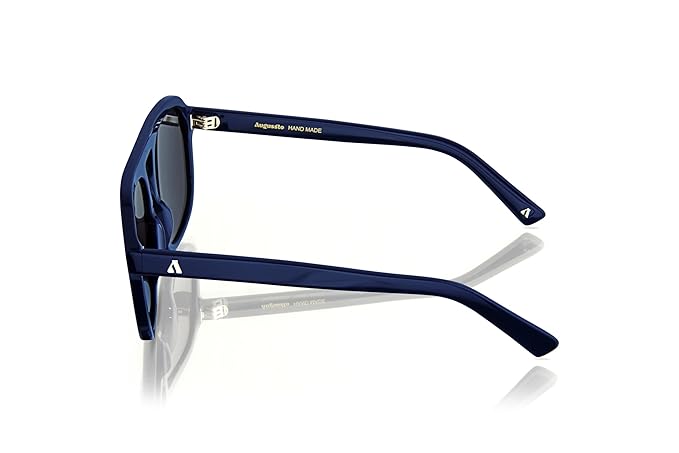 Augussto Caesar Navy ⁄ Ashen Grey| Deep - Blue Square Sunglasses - Augussto