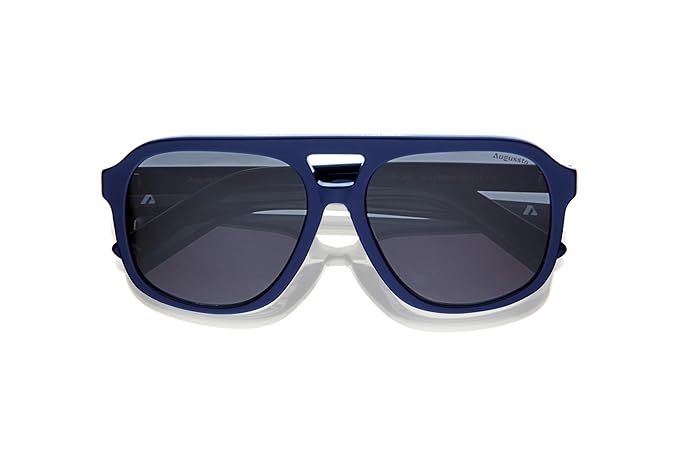 Augussto Caesar Navy ⁄ Ashen Grey| Deep - Blue Square Sunglasses - Augussto