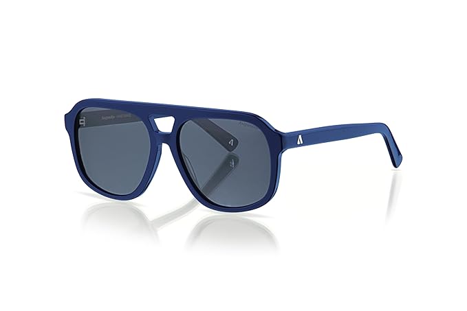 Augussto Caesar Navy ⁄ Ashen Grey| Deep - Blue Square Sunglasses - Augussto