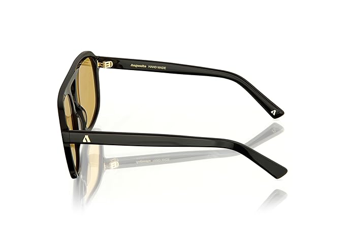 Augussto Caesar Noir ⁄ Honey | Black - Gold Square Sunglasses - Augussto