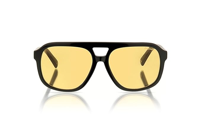 Augussto Caesar Noir ⁄ Honey | Black - Gold Square Sunglasses - Augussto