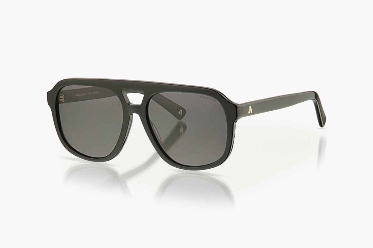 Augussto Caesar Obsidian ⁄ Graphite | Black Square Sunglasses - Augussto