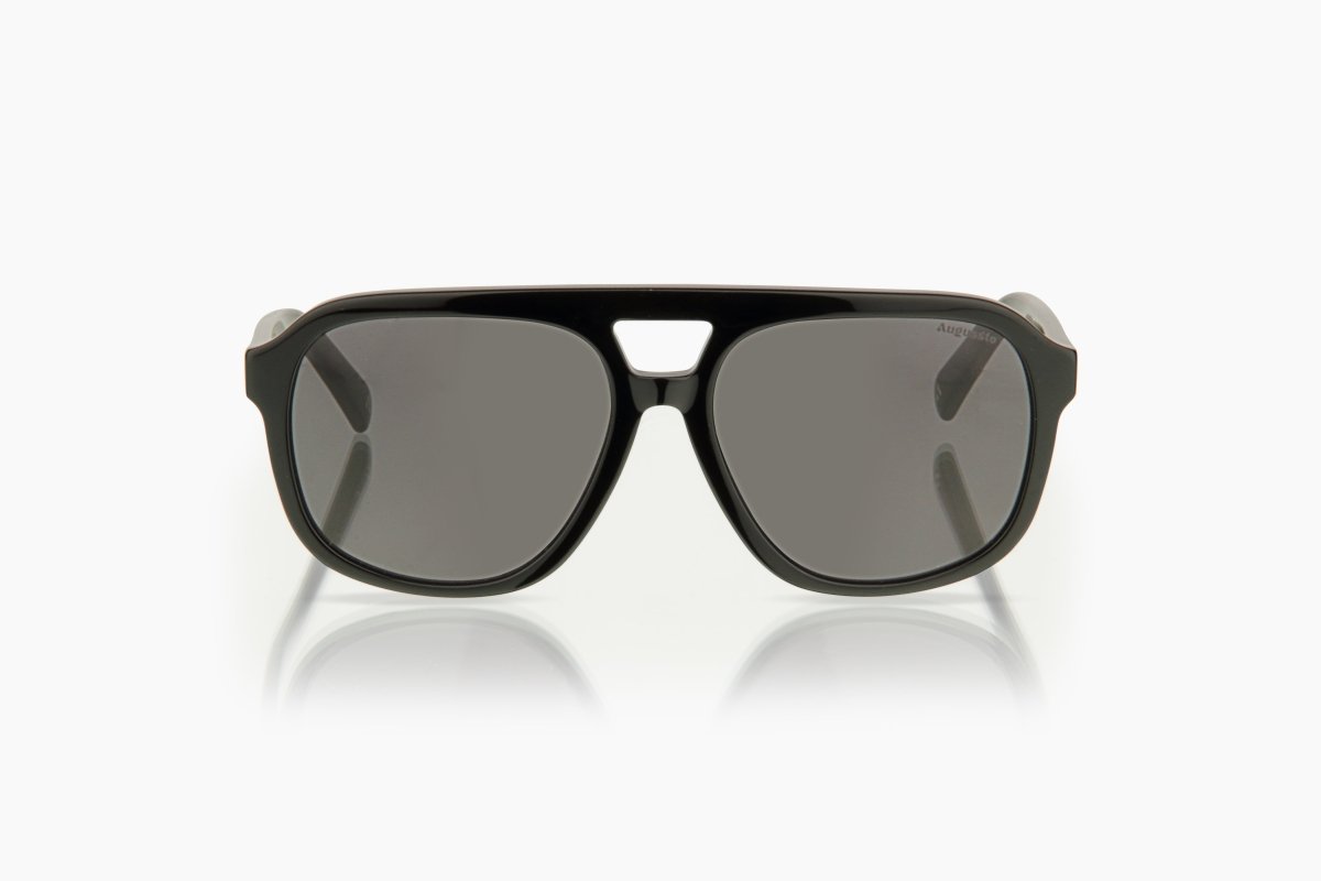 Augussto Caesar Obsidian ⁄ Graphite | Black Square Sunglasses - Augussto