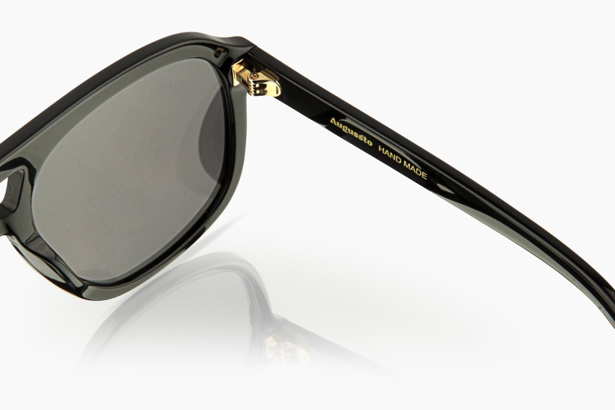 Augussto Caesar Obsidian ⁄ Graphite | Black Square Sunglasses - Augussto