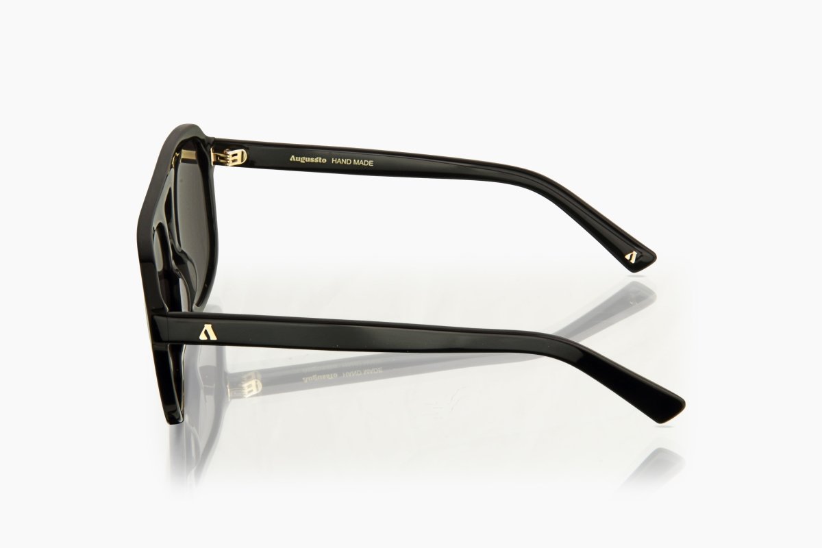 Augussto Caesar Obsidian ⁄ Graphite | Black Square Sunglasses - Augussto