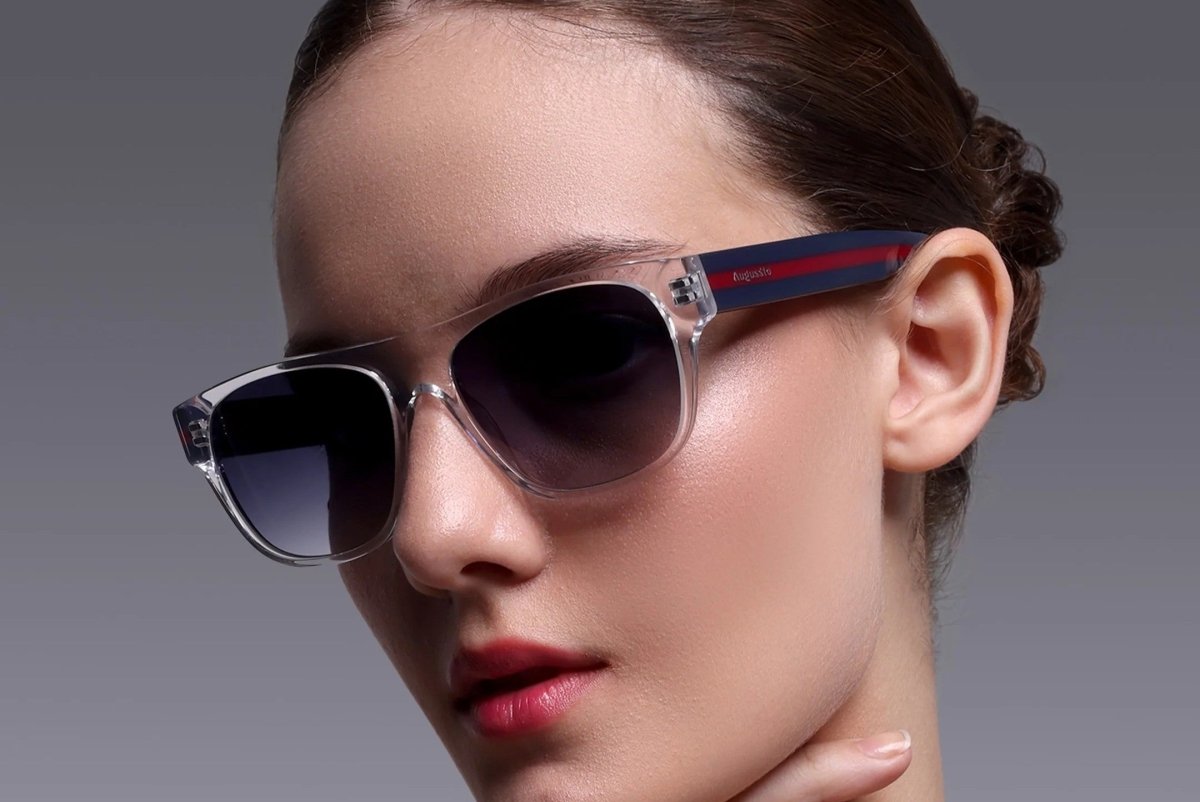 Augussto Imperia Crystal ⁄ Sapphire | Italian - Acetate Square Sunglasses - Augussto
