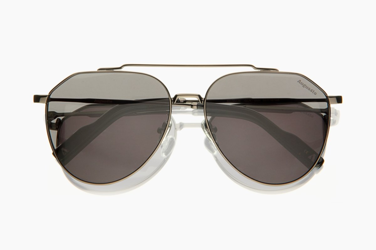 Augussto Magnus Gunmetal / Vapor | Metal Pilot Sunglasses - Augussto