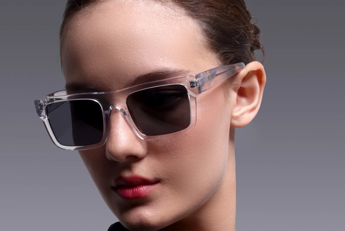 Augussto Majeste Crystal ⁄ Eclipse | Transparent Rectangle Sunglasses - Augussto