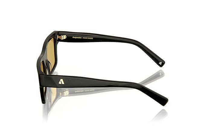 Augussto Majeste Noirc / Amber | Black Rectangle Sunglasses - Augussto