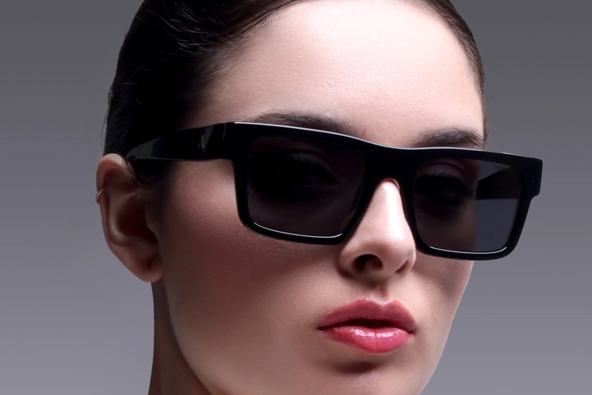 Augussto Majeste Obsidian / Graphite | Italian - Acetate Rectangle Sunglasses - Augussto