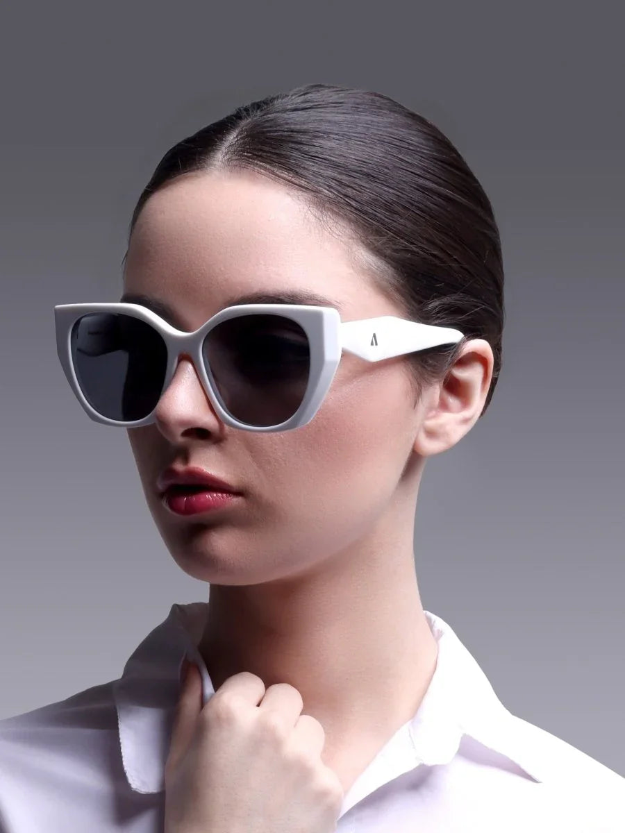 Augussto Regalia Ivory | Italian - Acetate Cat - Eye Sunglasses - Augussto
