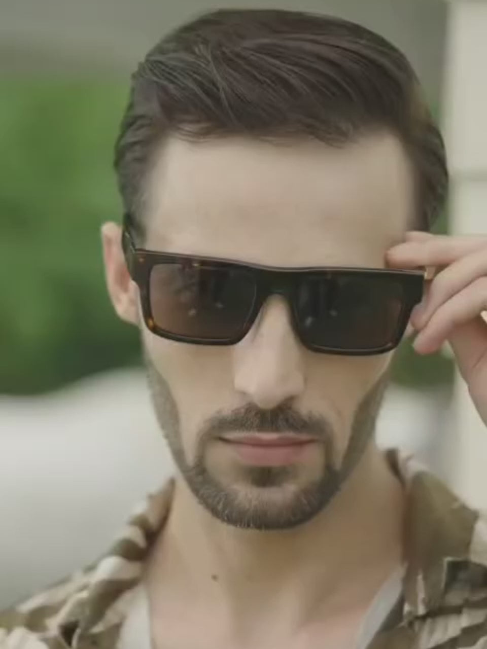 Augussto Majeste Havana-Umber | Warm Havana Rectangle Sunglasses