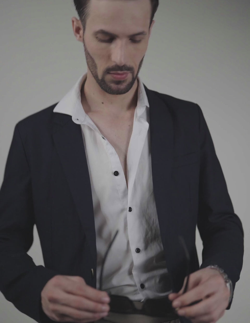 Augussto Majeste Obsidian-Graphite | Italian-Acetate Rectangle Sunglasses