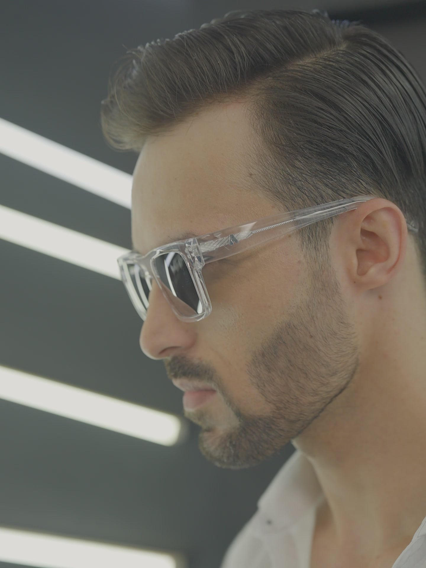 Augussto Majeste Crystal-Eclipse | Transparent Rectangle Sunglasses